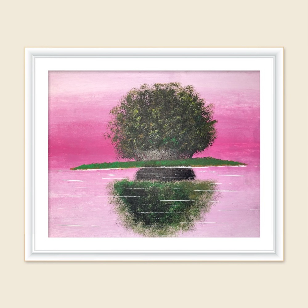 Handmade Acrylic Painting On Paper 9" X 12" Decor/Wall, Frame Not Included